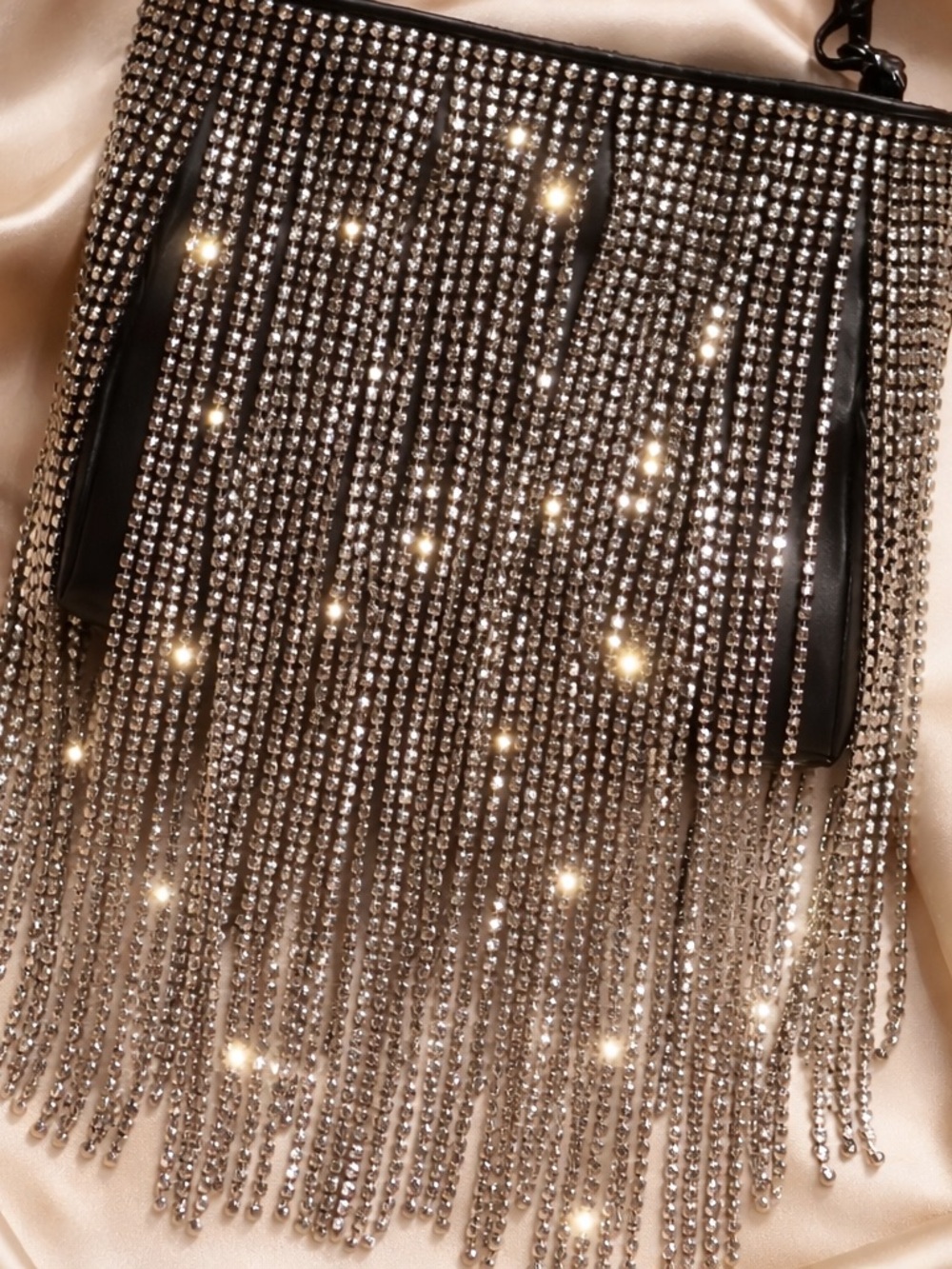 Black Wristlet Crystal Fringe -NWT